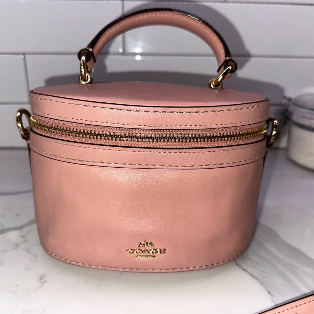 Coach Blush Pink Leather Trail Vanity Bag